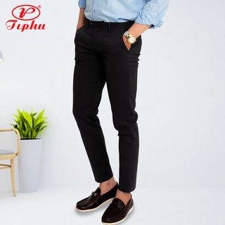 Quần tây nam Hàn Quốc ống côn, vải màu xanh đen, form body, chất liệu co giãn, hiệu Amazing