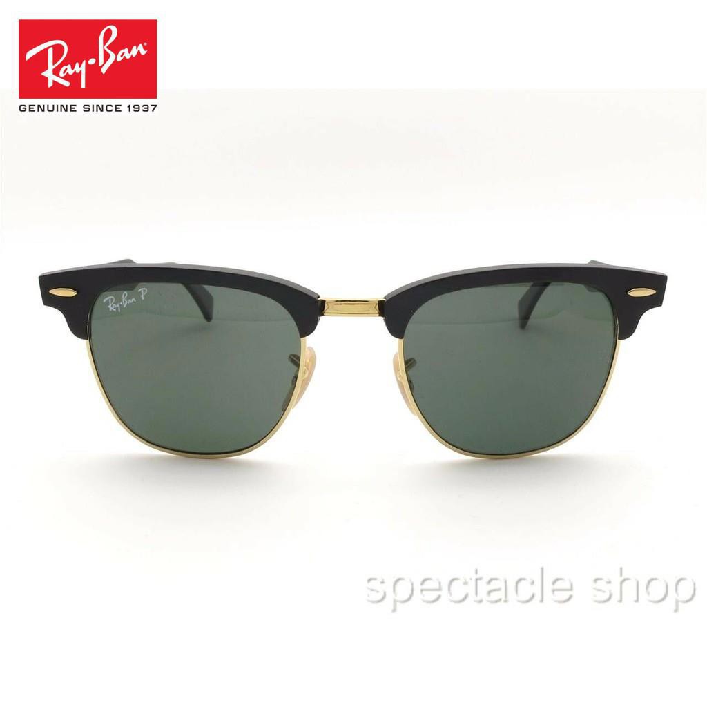 Kính Mát Ray / Ban Clubmaster Nhôm 3507 136 / N5 Chính Hãng Màu Đen