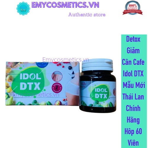 Detox Giảm Cân Cafe Idol DTX Mẫu Mới Thái Lan Chính Hãng Hộp 60 Viên