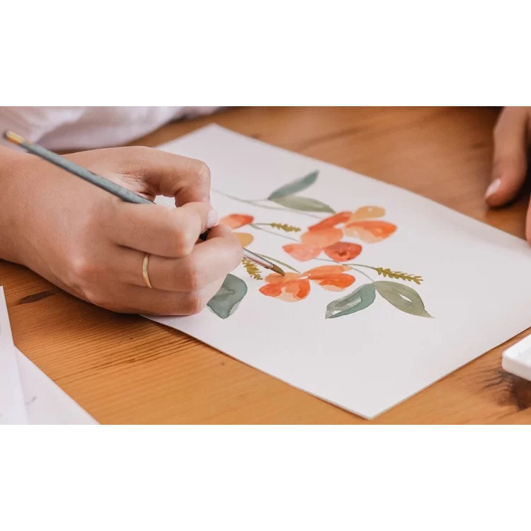 Giấy vẽ màu nước, gouache, poster, acrylic CANSON Ý vân ngang 220gsm - A5/A4/A3/A2/A1