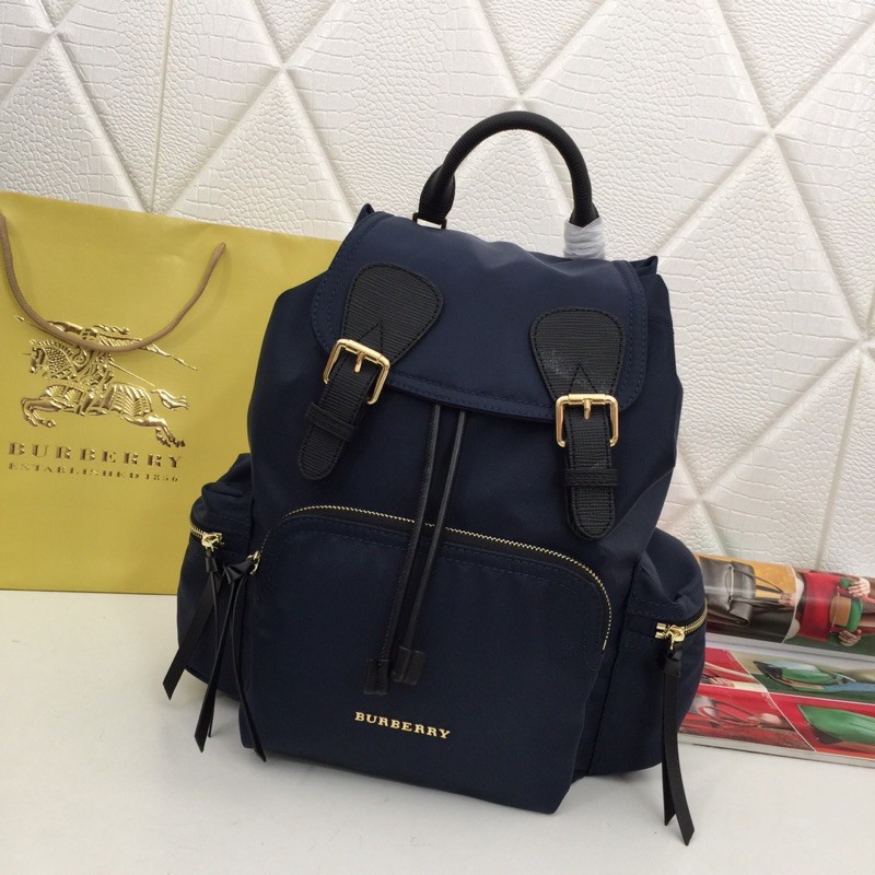 Balo thời trang nam nữ miệng rút Burberry BBR da thật cao cấp