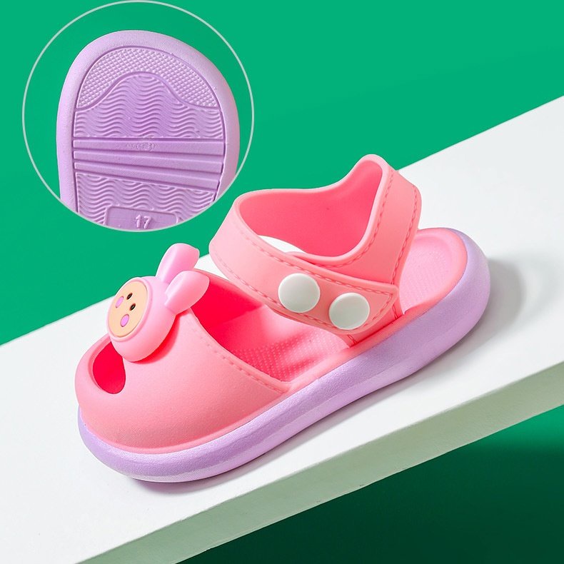Sandal Cúc Bấm Tập Đi Đế Êm Cao Su Mềm Chống Chơn Trượt Chống Vấp Hình Thỏ Đáng Yêu Cho Bé Từ 0 Đến 2 Tuổi ( 8109 )
