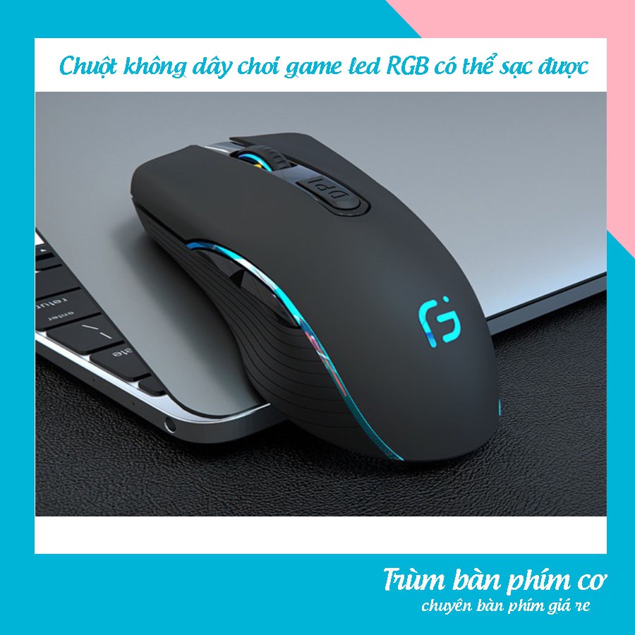 (Ảnh thật) Chuột không dây chơi game led RGB có thể sạc được,Chuột không dây giảm tiếng ồn