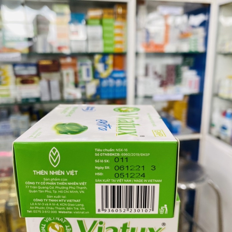 ✅ [Chính Hãng] Kẹo ngậm Viatux Extra Vietnat không đường giảm ho khàn tiếng - hộp 20 viên