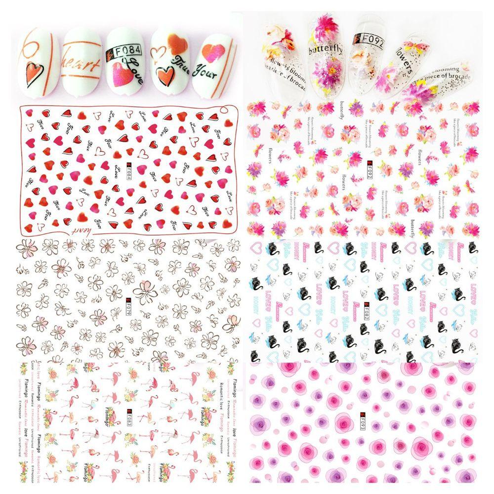 Nhãn Dán Móng Tay Tự Dính Họa Tiết Hoa Hồng Lãng Mạn Thời Trang Cho Nữ