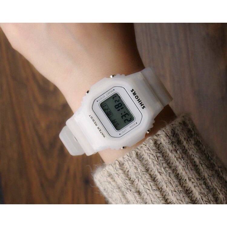 ĐỒNG HỒ NAM NƯ SHHORS VUÔNG 2 MÀU ĐEN TRẮNG D361 SIÊU ĐẸP | BigBuy360 - bigbuy360.vn