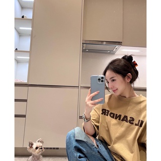 JIL SANDER letter print T-shirt 2022 early spring new oversize couple with short sleeves