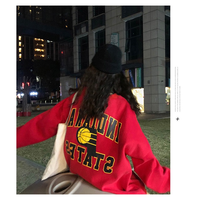 Áo Sweatshirt Tay Dài Cổ Tròn Vải Mỏng In Họa Tiết Cổ Điển Thời Trang Mùa Thu Phong Cách Hàn Quốc Cho Bạn Nữ | BigBuy360 - bigbuy360.vn