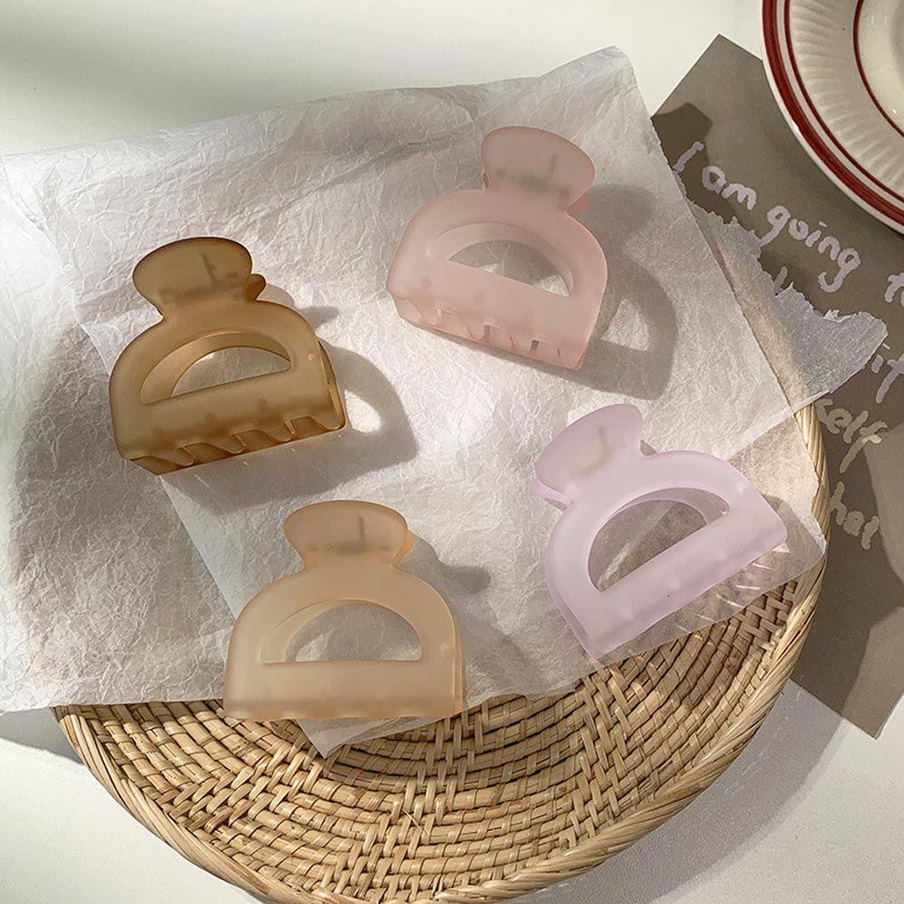 Kẹp Tóc Móng Vuốt Màu Kẹo Nhám Hình Cá Mập Rỗng Kiểu Hình Học Thanh Lịch Cho Nữ