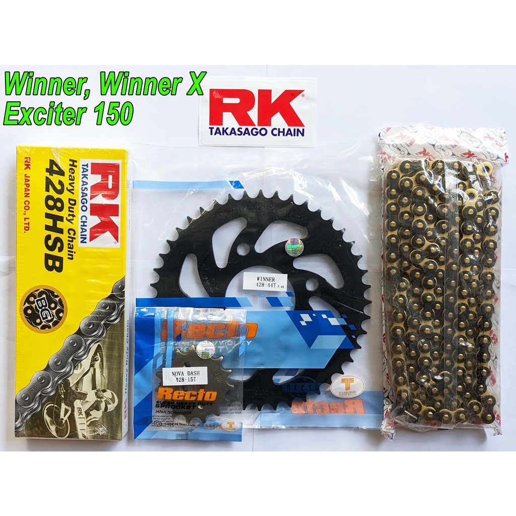 Sên R-K Đen Vàng 10 Ly 130 Mắc, Nhông Dĩa Rec-to Win, Win X, Ex 150