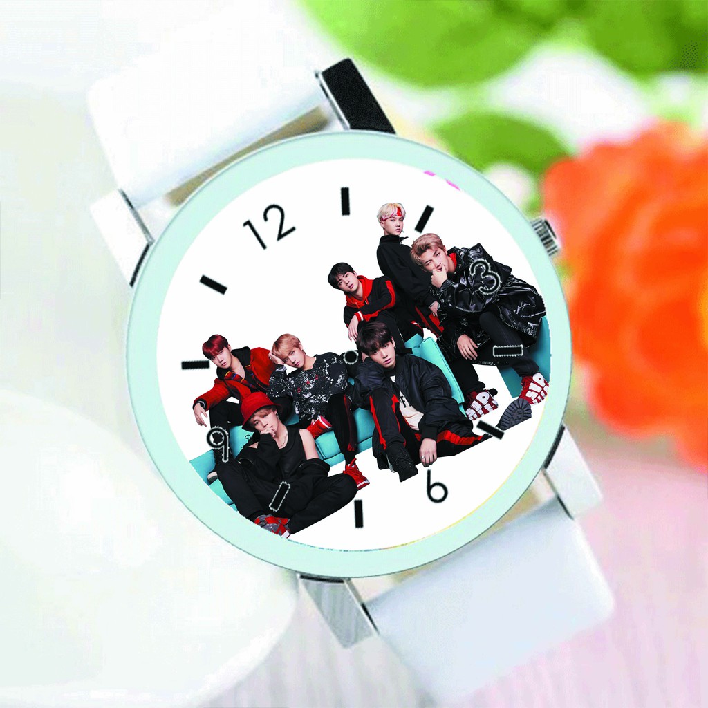 Đồng hồ đeo tay nam nữ in hình BTS TAEYEON SEHUN RED VELVET idol kpop phụ kiện thời trang