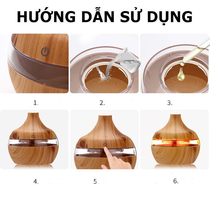 [ BẢO HÀNH 1 ĐỔI 1 ] MÁY XÔNG TINH DẦU BÍ NGÔ VÂN GỖ CẢM ỨNG THIẾT KẾ SANG TRỌNG 300ML(Tặng kèm lọ tinh dầu 10ml)