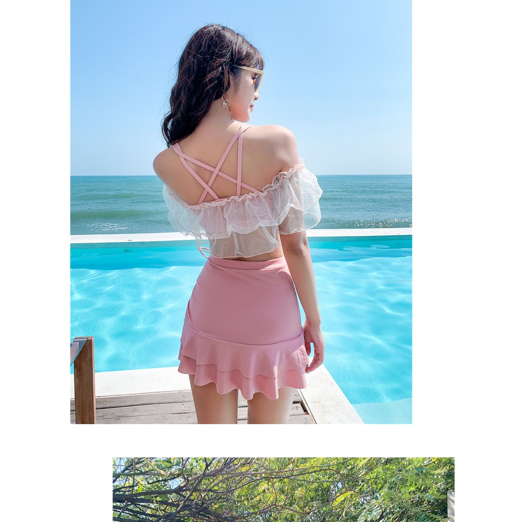 ÁO TẮM BIKINI ĐỒ BƠI ĐI BIỂN HÈ 2018 2 MẢNH BIKINI LỚP NGOÀI XOÈ CÓ ĐỆM | BigBuy360 - bigbuy360.vn