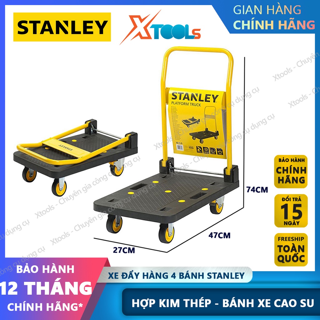 Xe đẩy hàng 4 bánh STANLEY SXWTC-PC508 | Xe đẩy tay 4 bánh có thể gấp gọn, tải trọng: 150kg [CHÍNH HÃNG][XTOOLS]