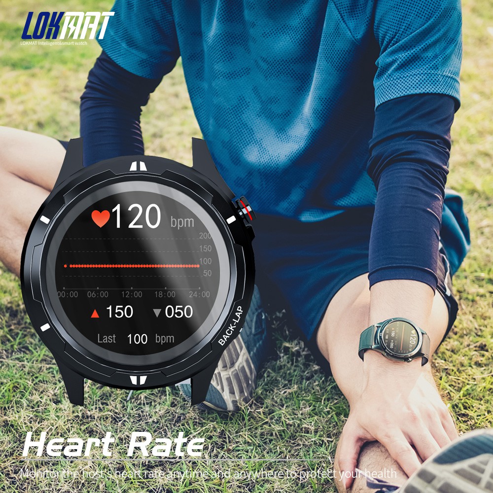 LOKMAT COMET 3 Smart Watch Touch Screen Life Waterproof Fitness Tracker Heart Rate Monitor Blood Oxygen Smartwatches For IOS Android