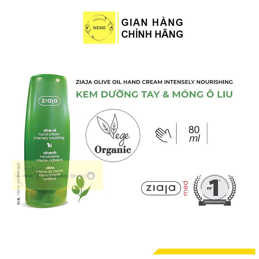 Kem dưỡng bàn tay & móng dầu ô liu - Ziaja Olive oil Hand cream intensely nourishing