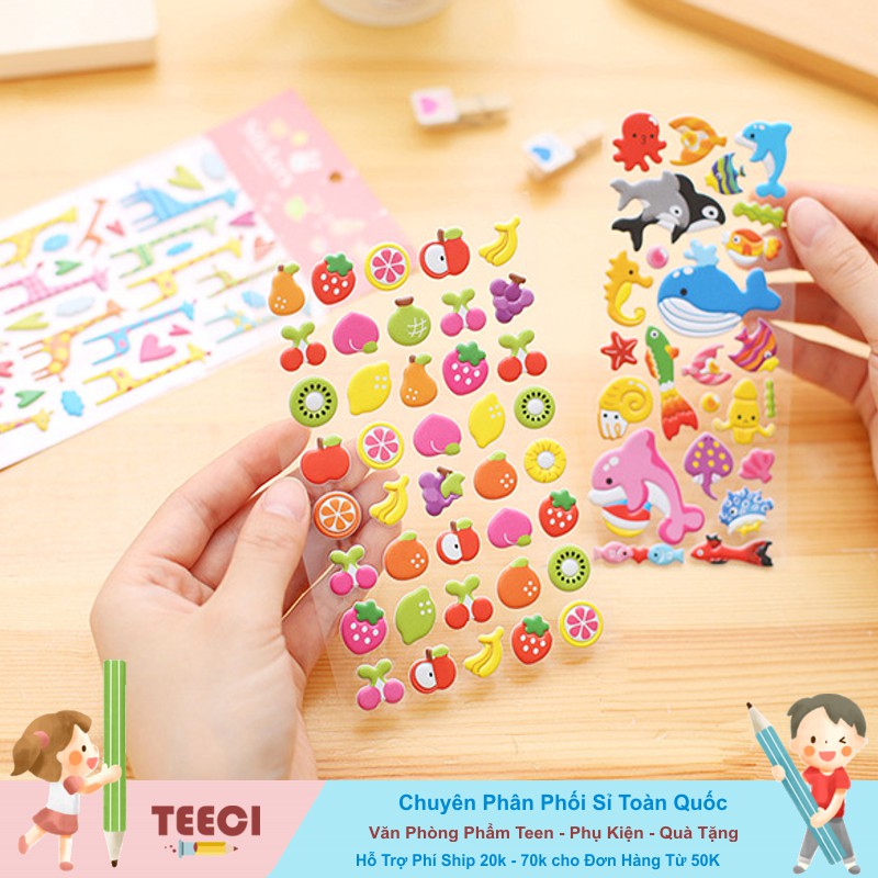 < Ảnh Thật Shop Chụp >Sticker - Hình Dán Nổi 3D The Zoo Nhiều Chủ Đề Xinh Xắn Trang Trí Sổ Tay Mohamm, Điện Thoại T084