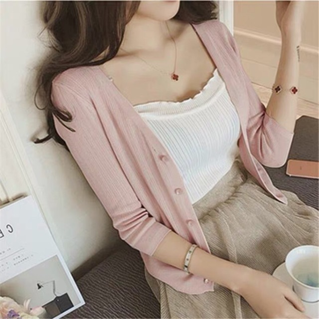 A2_Áo Khoác Len Mỏng Chất Mịn Mát | BigBuy360 - bigbuy360.vn