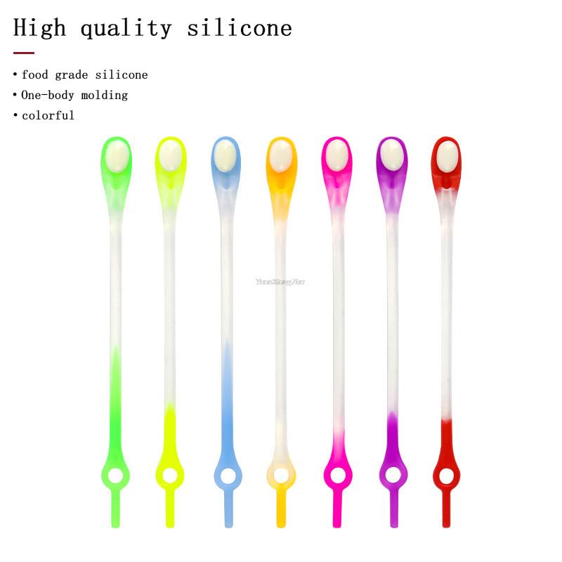 Set 12 Dây Giày Thể Thao Bằng Silicone Đàn Hồi Không Cần Buộc Dây Giày Dạng Thạch Cao Su Một Kích Cỡ Phù Hợp Với Mọi Loại Giày