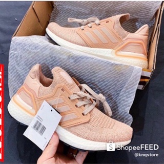 Giày thể thao sneaker ULTRABOOST 6.0 trắng hồng chất vải co giãn 4 chiều mềm mịn thời trang