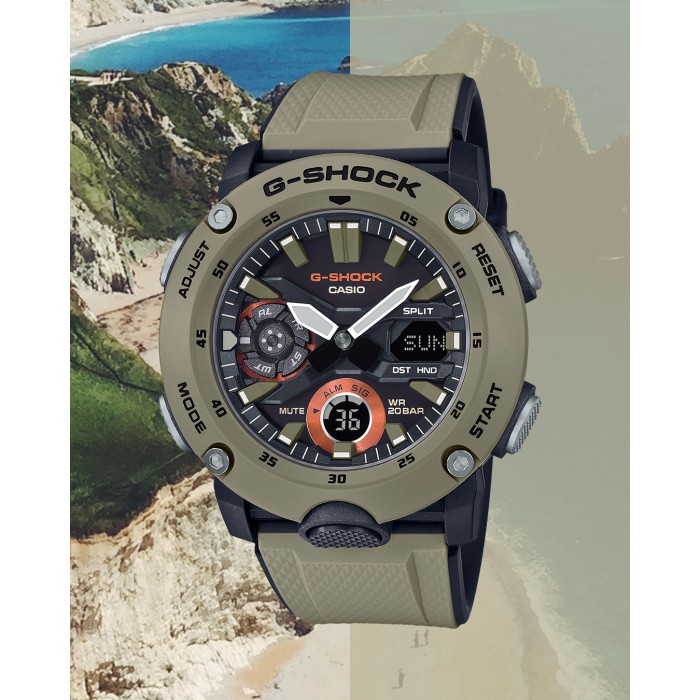 Đồng hồ nam Casio G-SHOCK GA-2000-5ADR – Chính hãng - NAM – QUARTZ (PIN) – DÂY CAO SU