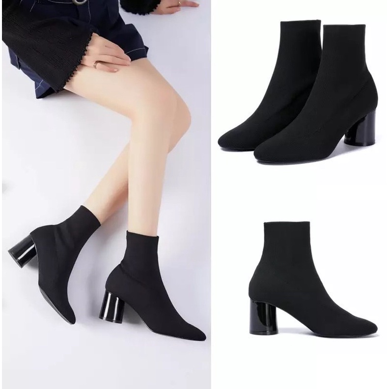 Bốt boot len zara cổ thấp gót tròn xuất dư fullbox