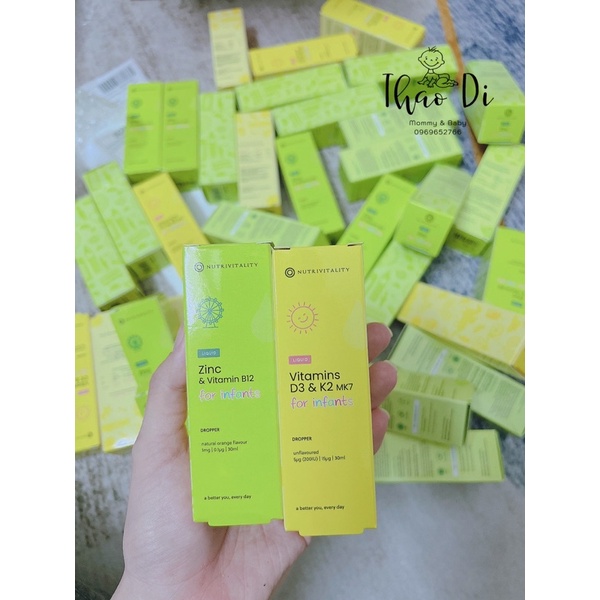 Kẽm Nutrivitality Zinc Vitamin B12 - 30ml Anh Quốc - Bổ sung kẽm & Vitamin B12 cho bé
