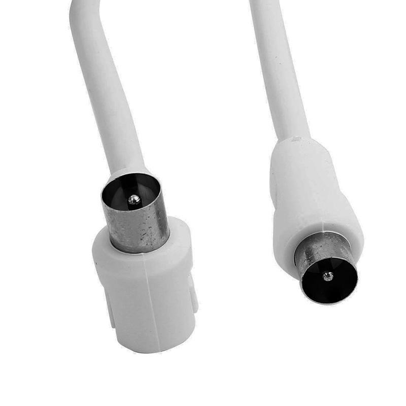 Jettingbuy 2 M Metre Góc Góc Cạnh RF TRUYỀN HÌNH Trên Không Dẫn Cáp Nam Dỗ Đồng Trục Trắng P1: 1 m_BBYA2_168