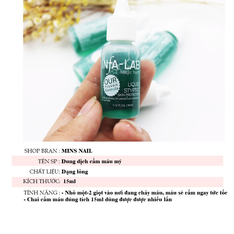 Dung dịch cầm máu mỹ 15ml, Cầm máu chuyên dụng cho ngành nail