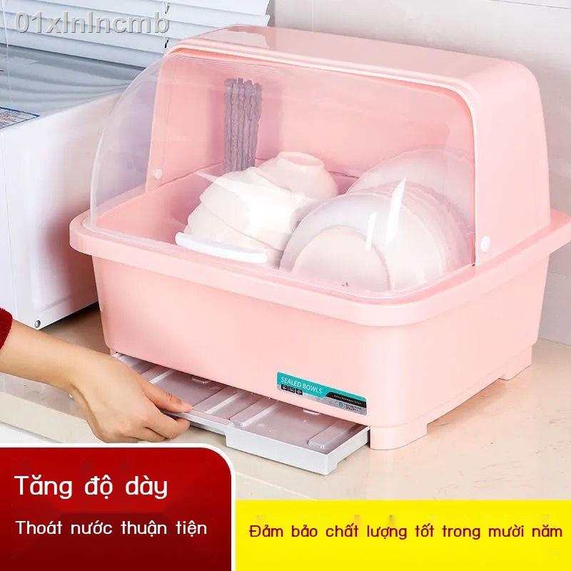 01xlnlncmbNhà bếp tủ nhựa lớn có nắp đậy giá để bát úp hộp đựng đĩa đũa