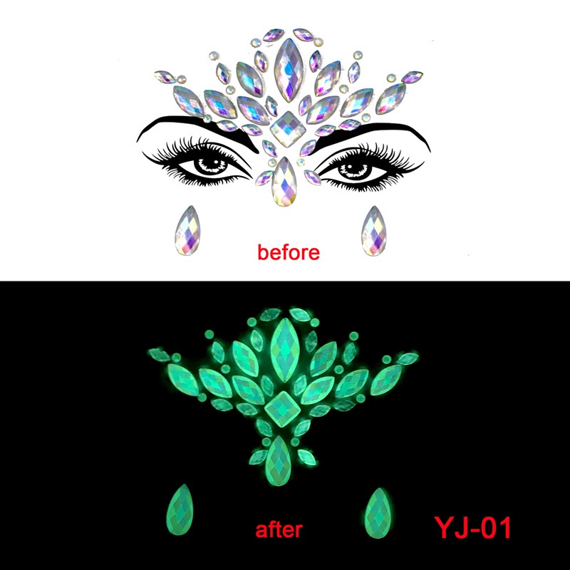 Luminous Crystal Diamond Eyebrow Sticker Diamond Luminous Face Sticker