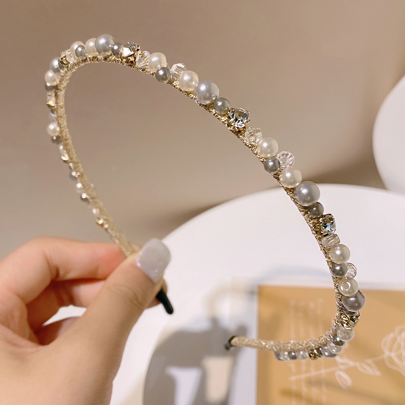 Băng Đô Cài Tóc Đính Đá Và Ngọc Trai Nhân Tạo Sang Trọng