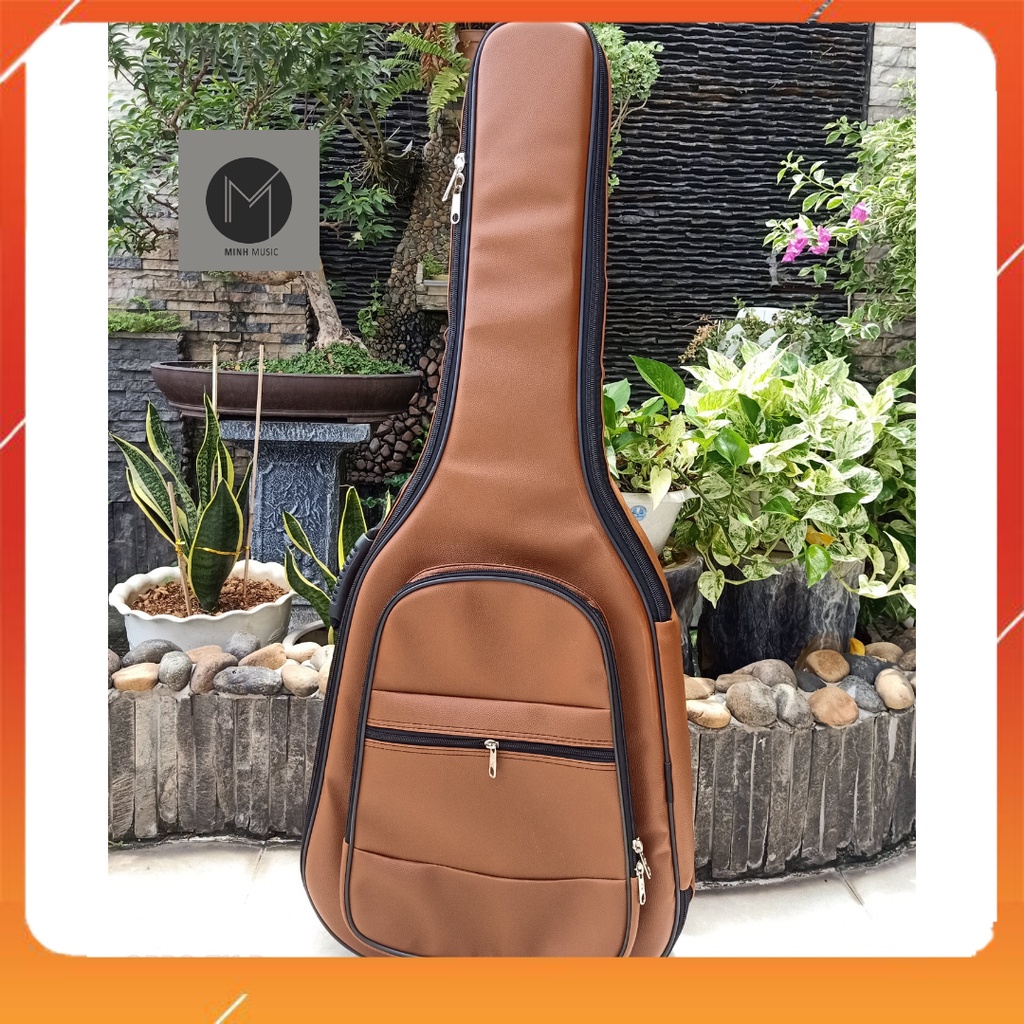 Bao đàn guitar 5 Lớp Màu Nâu chất liệu bền cao cấp bảo vệ đàn chống sốc chống nước nhẹ MMS hình thật