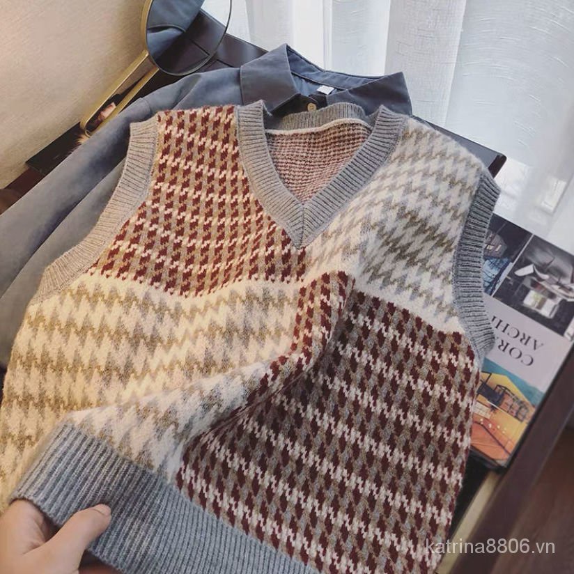 Áo len không tay màu sắc tương phản thời trang dành cho nữ
 | BigBuy360 - bigbuy360.vn