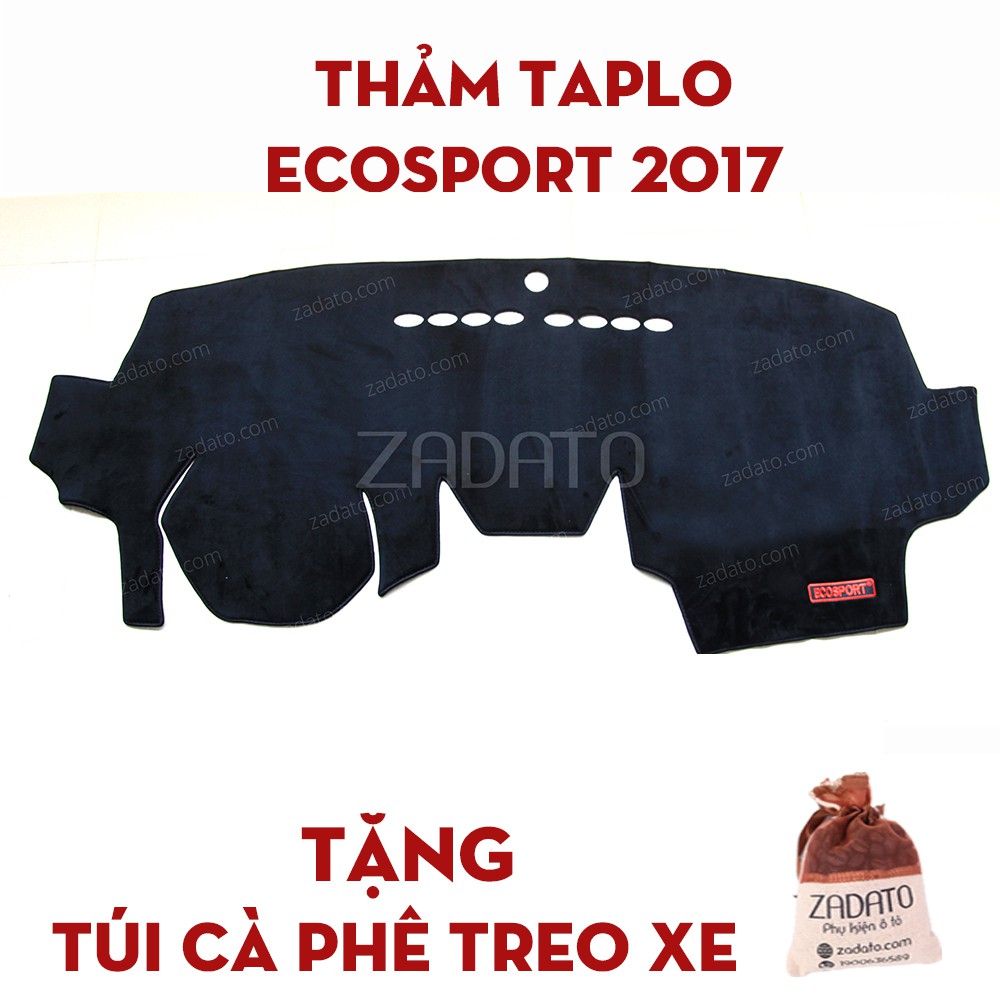 Thảm Taplo Ford Ecosport - Thảm Chống Nóng Taplo Lông Cừu - TẶNG: Túi Cafe Treo Xe