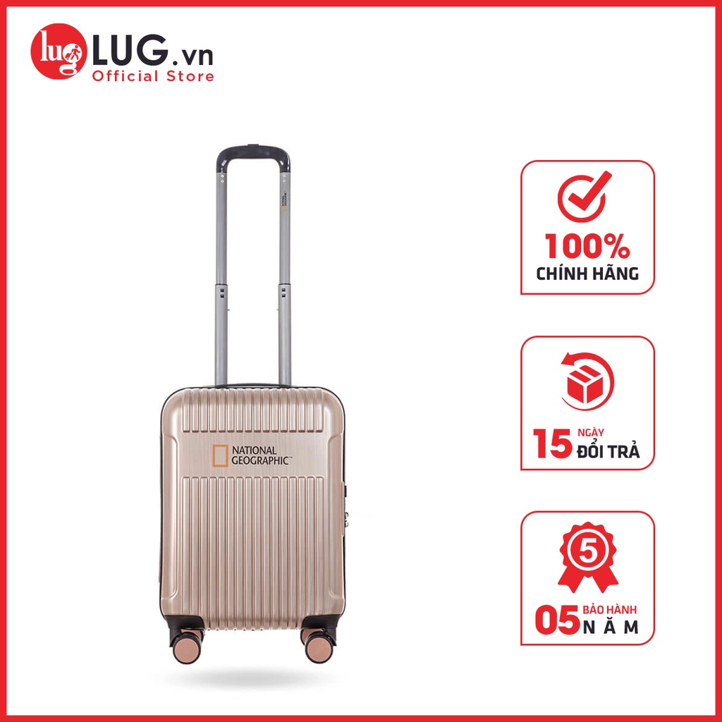 Vali Kéo Du Lịch Thương Hiệu National Geographic N115 Size 20: Chất Liệu PC Chịu Lực Tốt, Khóa Số TSA