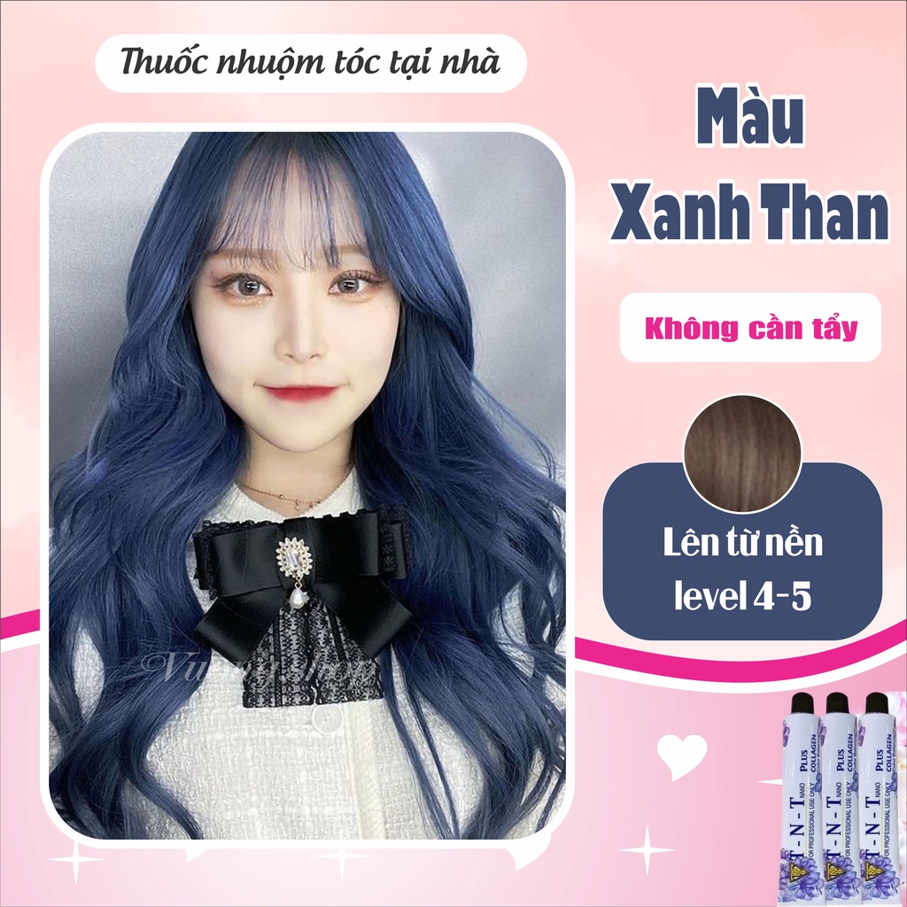 Thuốc Nhuộm Tóc Màu XANH THAN, THAN BLUE Không Tẩy, Nhuộm tóc tại nhà | Vuong.hair