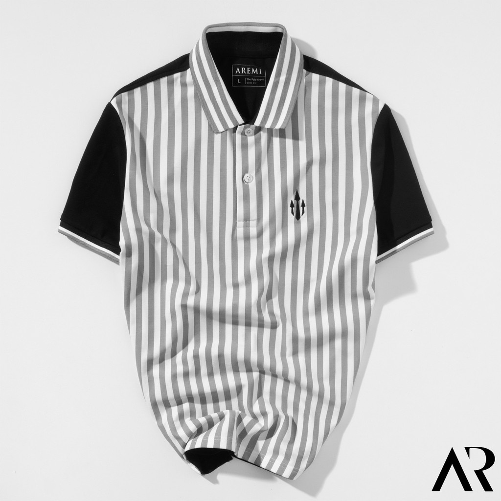 Áo Polo Nam trơn cổ trụ sọc đen trắng,thun cao cấp from chuẩn, thiết kế phong cách sang trọng  AREMI APL0007