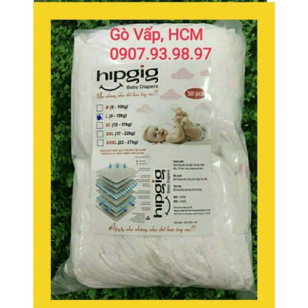 Bỉm Trần Xuất Nhật  Hippgi A/ Hana/Nano bo mông, mềm mịn, mỏng, thấm hút tốt SIZE M100/L100/XL100/XXL100/XXXL100