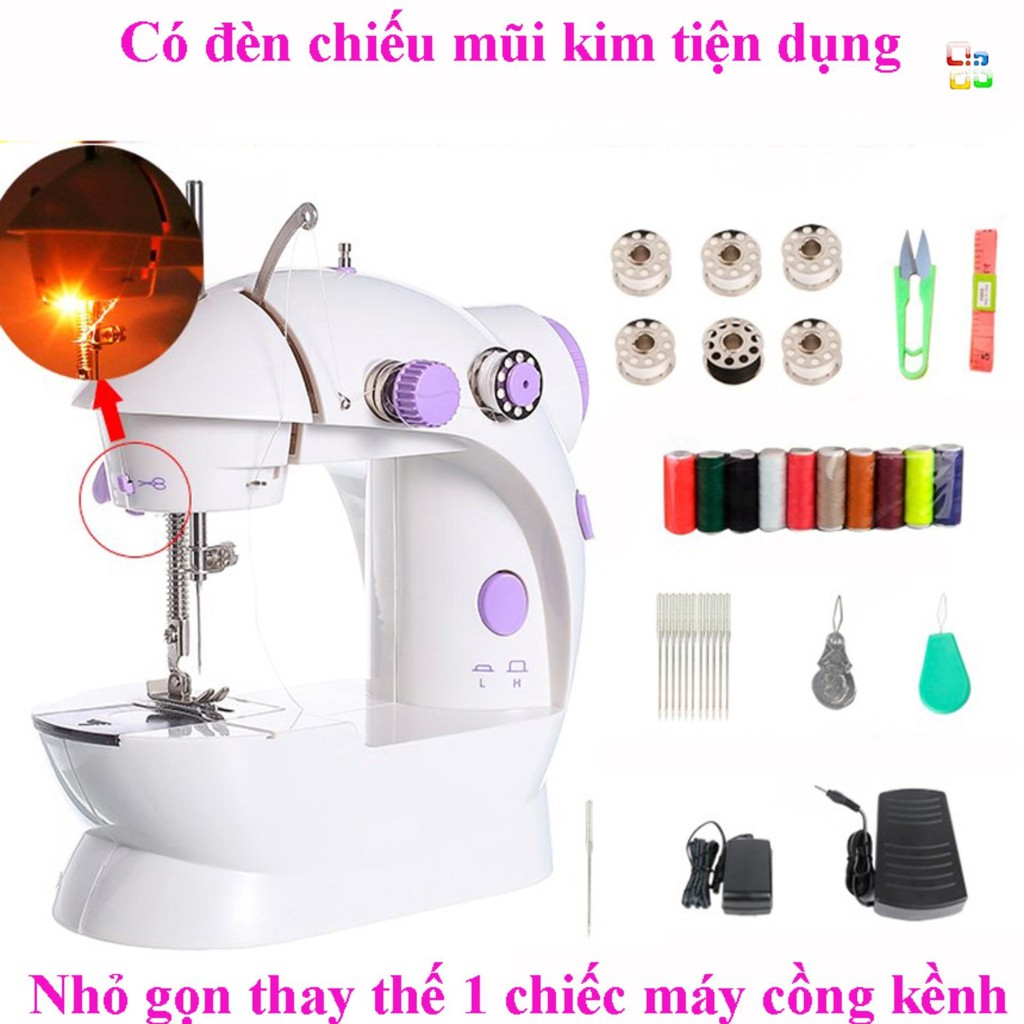 Máy may, Máy khâu cầm tay mini CMD có đèn LED. Chất liệu cao cấp, thiết kế nhỏ gọn, dễ dàng mang đi. Bảo hành 6 tháng