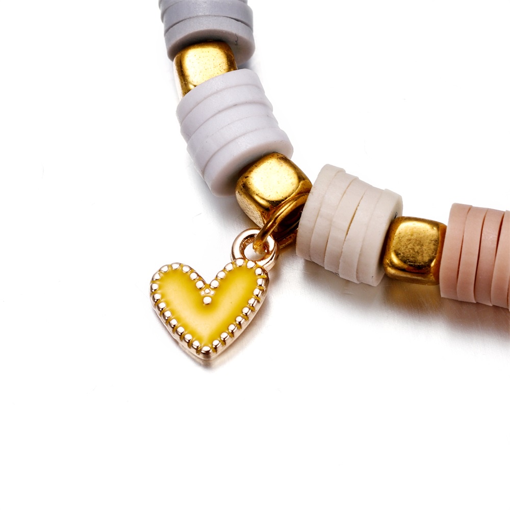 Set 10 Mặt Dây Chuyền Hợp Kim 9 * 10mm Hình Trái Tim Nhiều Màu Sắc