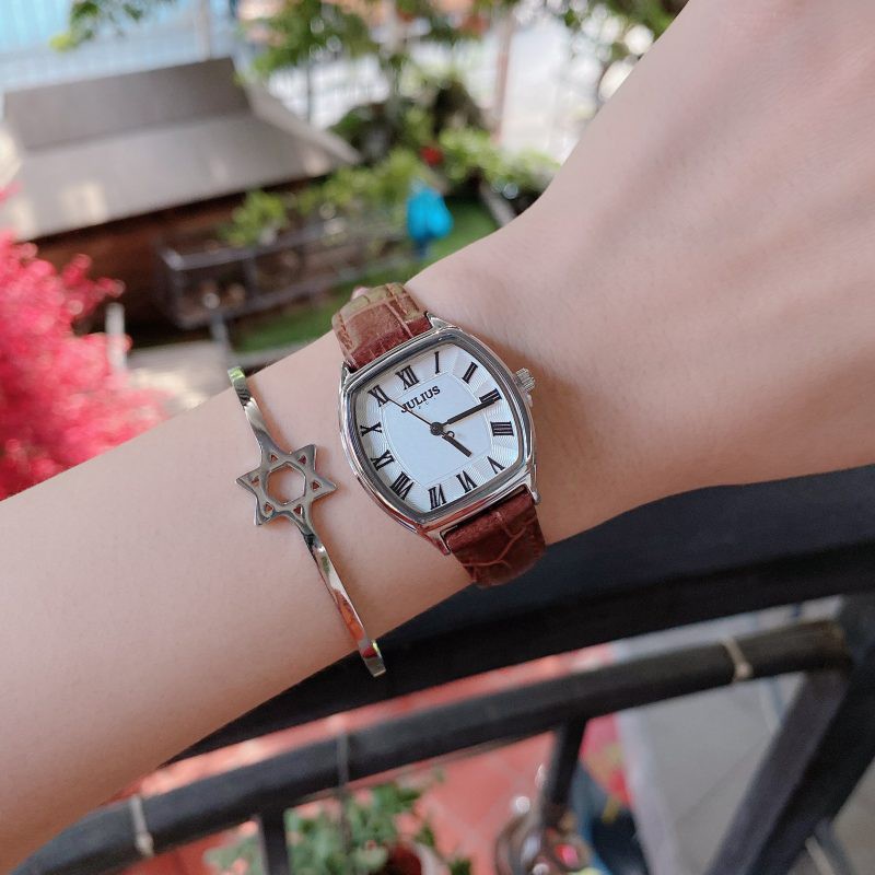 Đồng hồ nữ Julius Hàn Quốc JA-1242A1 dây thép - tặng kèm dây da (Bạc)