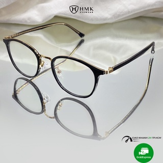 Gọng kính cận Nam/Nữ HMK mắt vuông kim loại phối nhựa màu sắc thời trang 6769 nhiều màu