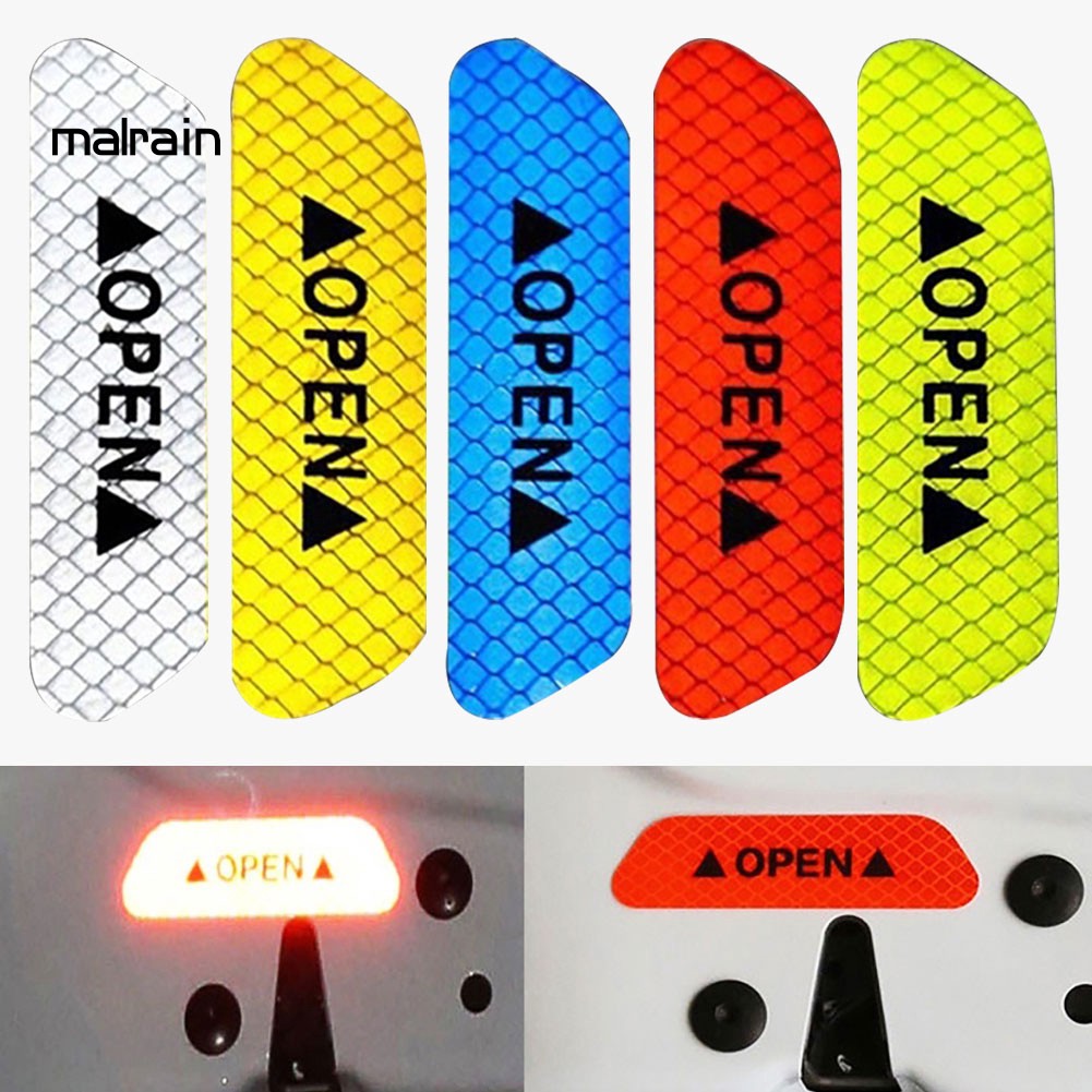 Bộ 4 Đề Can Phản Quang Cảnh Báo Mở Cửa Xe Hơi