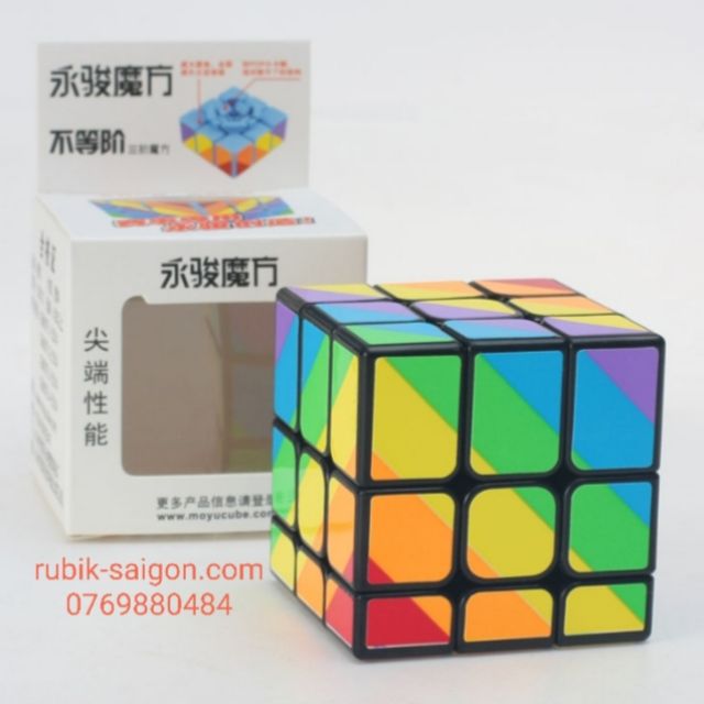 Rubik Unique 3 tầng viền xanh -viền trắng - viền hồng- viền đen