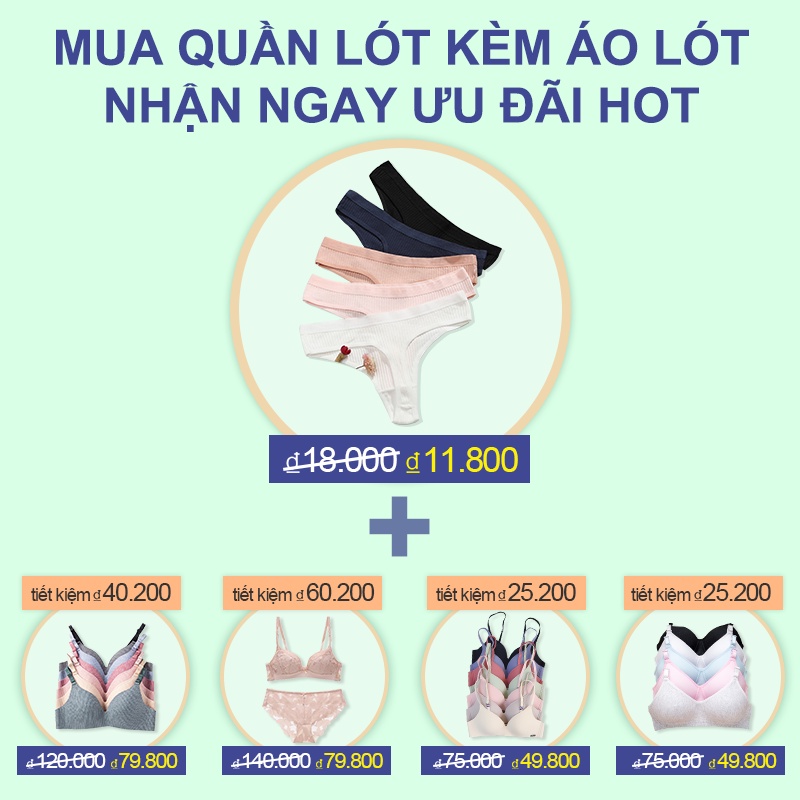 Quần sịp ngắn hình chữ V bằng cotton tinh khiết và thoải mái cho phụ nữ Thong size M-XL | BigBuy360 - bigbuy360.vn