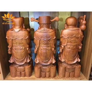 Bộ tam đa phúc lộc thọ 30cm gỗ hương nội thất