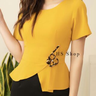 Váy peplum hoa eo