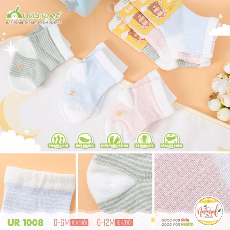 Tất lưới mỏng cho bé 0-12m UALA ROGO ( giá 1 đôi)