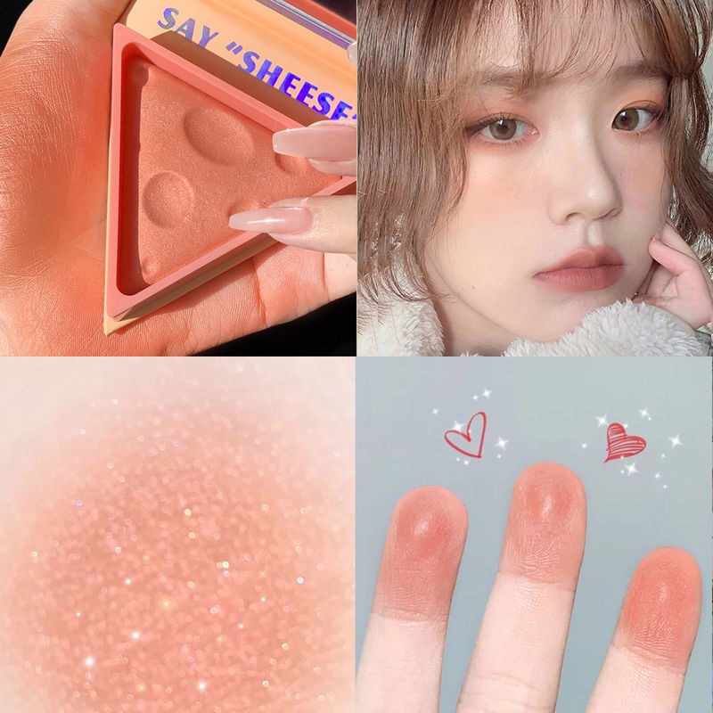 (Hàng Mới Về) Phấn Má Hồng Đơn Sắc Thiết Kế Vỏ Hình Trái Tim Xinh Xắn | BigBuy360 - bigbuy360.vn